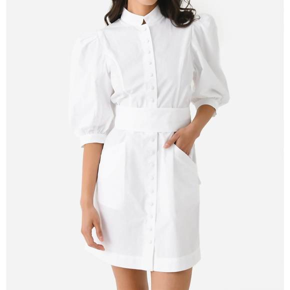 DESTREE Dresses & Skirts - NEW DESTREE amoako poplin short dress in white